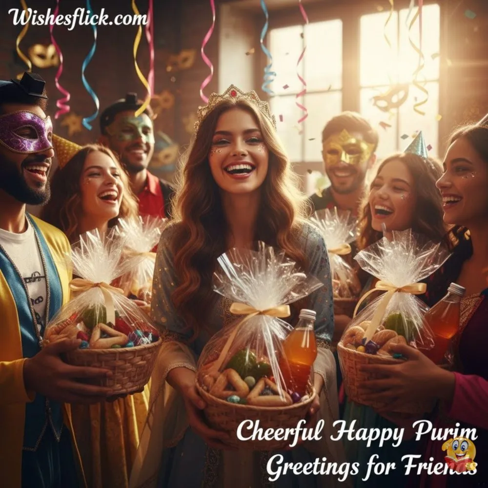 Cheerful Happy Purim Greetings for Friends