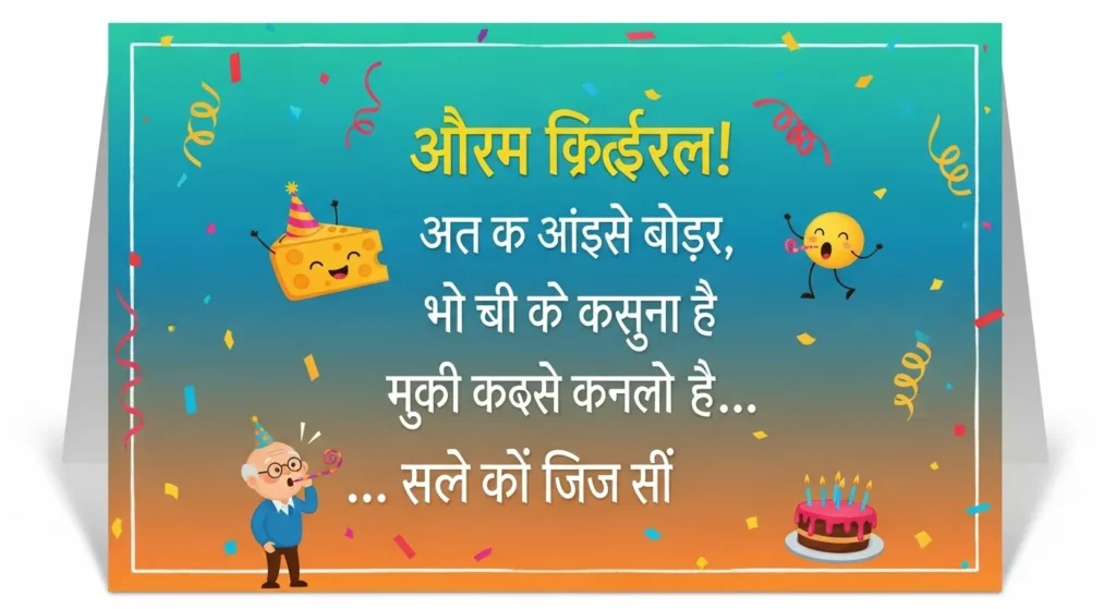 Short Funny Birthday Wishes in Hindi